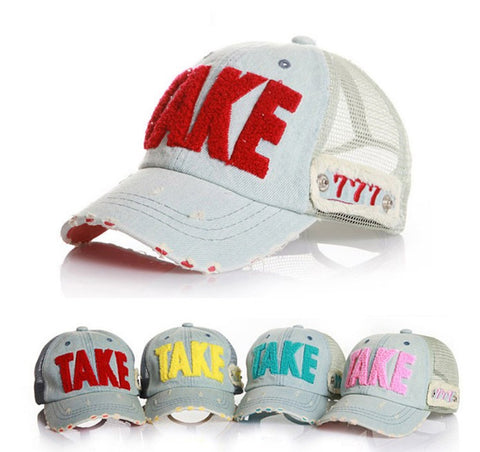 Denim Letters Embroidery Child Baseball Cap