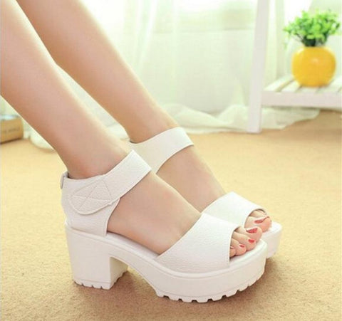 Wedges Open Toe Thick Heel