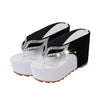 Bottom Platform Flip Flops Rhinestone Wedge Heel