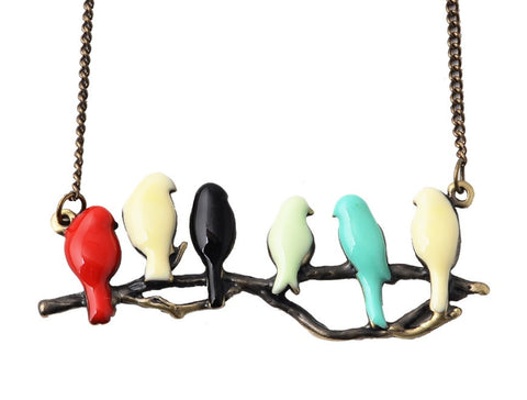 Lovely Bird On Branch Necklace Fashion Pendant