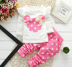 Minnie Mouse Patterns Long Sleeve+Pants Kids