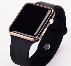 Square Mirror Face Silicone Band Digital Watch