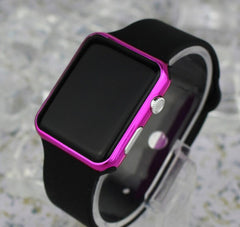 Square Mirror Face Silicone Band Digital Watch