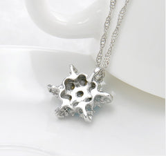 Zircon Flower Silver Necklaces & Pendants