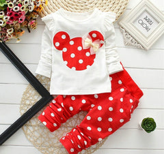 Minnie Mouse Patterns Long Sleeve+Pants Kids