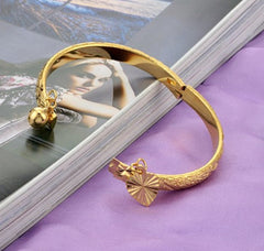 Gold Plated Bell Heart Bracelet Children Boys Girls