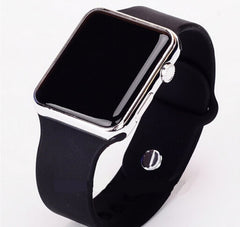 Square Mirror Face Silicone Band Digital Watch