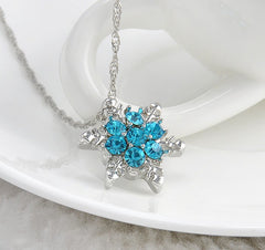 Zircon Flower Silver Necklaces & Pendants