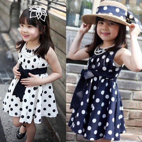 Chiffon Flower Polka Dot Kids Clothing